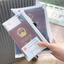 Passport Storage Bag for Overseas Travel, Transparent Portable Id Card and Boarding Pass Holder, Protective Cover for Documents and Certificates