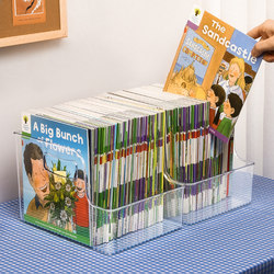 Book Storage Box, Transparent, for Children's Books, Picture Books, Plastic Storage Cabinet, Desktop Book Box, Small Organizer Rack