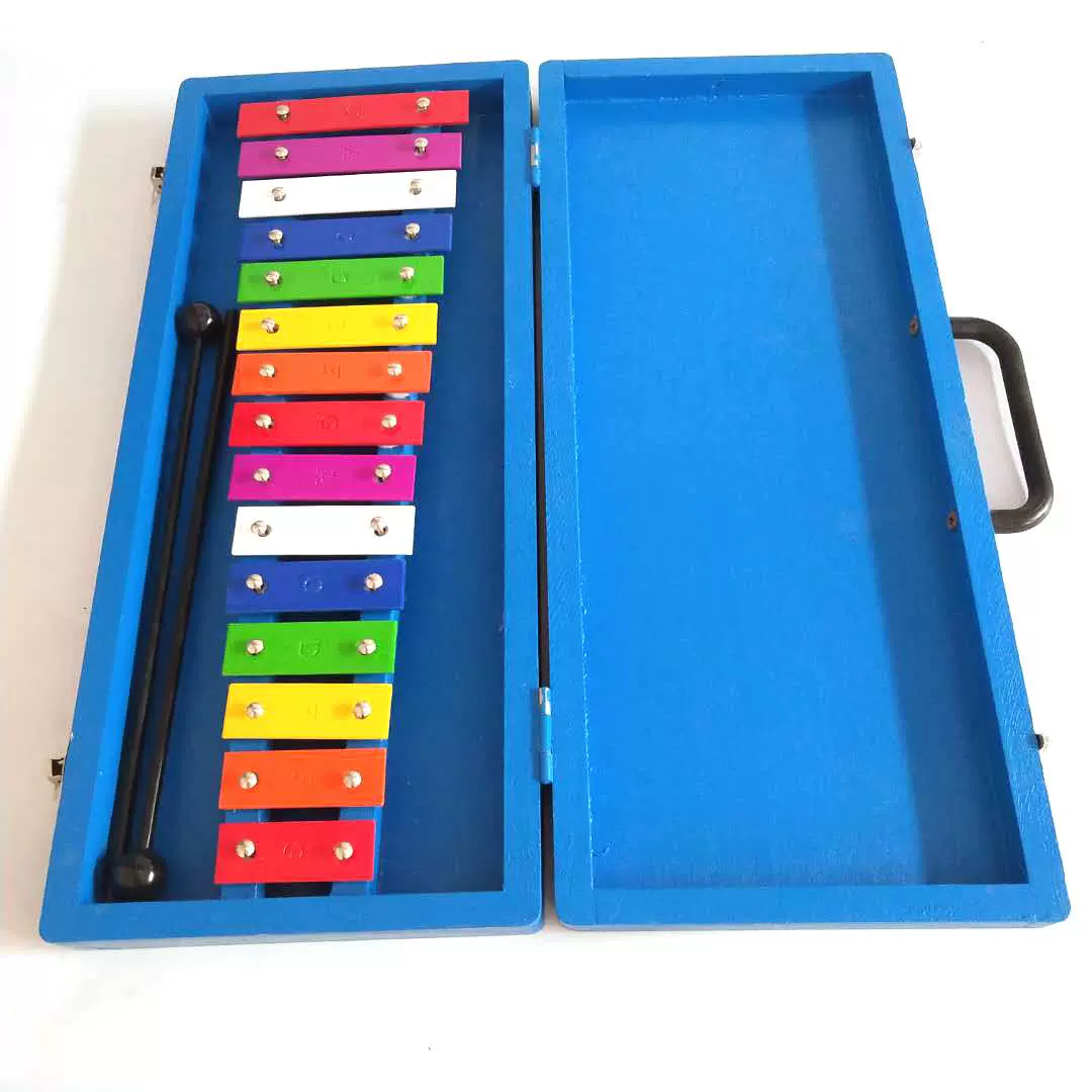 儿童敲琴 奥尔夫打击乐器15音铝板琴 打击琴手敲琴铁片琴木盒包装