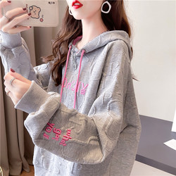 Plus-Size Women's Clothing with Unique Design, Niche Sweatshirt for Women, Thin Spring and Autumn Style, 2026 New Loose Hooded Top, Spring Jacket