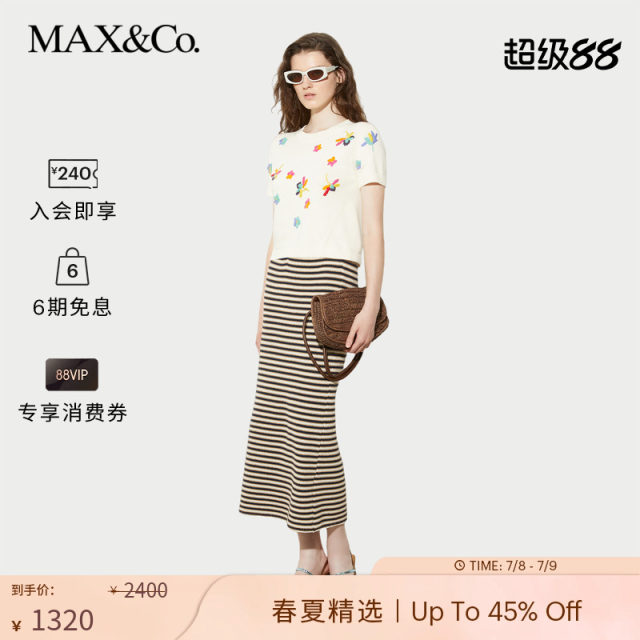 MAX/Co.2025 Spring and Summer New Product Commuter Knitted Pencil Skirt 6771015402