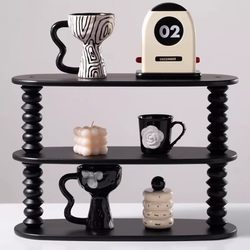 Creative American-Style Light Luxury Retro Wooden Cup Multi-Layer Storage Rack Home Desktop Organizer Display Rack