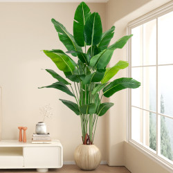 Artificial Green Plant Bird of Paradise Artificial Flower Fake Tree Plant Bionic High-End Light Luxury Living Room Floor-Standing Decoration Landscaping Potted Plant