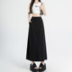 Black A-line skirt for women 2025 new temperament spring and summer hip cover suit high waist long skirt for meat pocket
