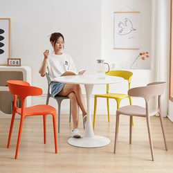 Plastic Chair with Backrest, Nordic Simple Dining Table and Chairs, Thickened Horn Chair, Adult Home Dining Chair, Meeting Desk Stool