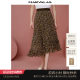 Mandesy ruffled floral skirt 2025 autumn new small flower full print irregular retro seven-point skirt