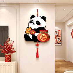 Panda Living Room Decorative Painting, High-End Tv Background Wall Decoration, Creative Wall Hanging, Room Arrangement