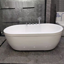 Acrylic Household Freestanding Bathtub for Adults, Suitable for Small Apartments, Movable, Large Space, Deepened Insulation, Hotel Bathtub