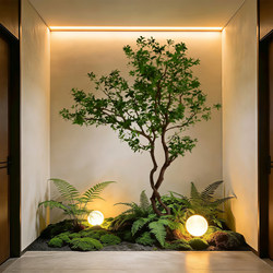 Simulated Green Plant Landscape with Horsewood, High-End Artificial Plants for Mall Decoration, Window Display, and Indoor Landscaping under Stairs