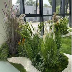Dog Tail Grass Simulated Green Plant Fake Grass Living Room Home Potted Ornaments Scandinavian Window Landscape Decoration Fake Flowers