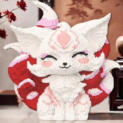 Nine-Tailed Fox Building Blocks Adult Version Puzzle for Ages 6 to 12, Small Particle Assembly Toy, High Difficulty, Large Size for Boys and Girls