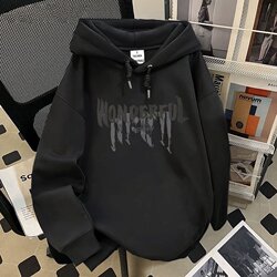 Hooded Sweatshirt for Men and Women, Autumn and Winter Style, Loose and Versatile, American Fashion Brand, Trendy Youth Couple Fleece Jacket