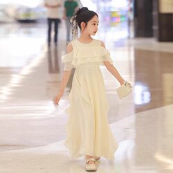 Girls' Dresses 2026 New Style Big Kids' Summer Performance Dresses Children's Stylish Summer Princess Dresses