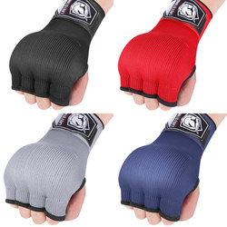 Gel Boxing Gloves Half-Finger Gloves for Sanda Fighting, Quick Hand Wrapping, Bandage Hand Protector, Muay Thai for Men and Women
