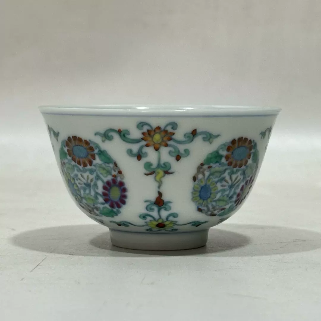 中国 とう彩 蓮鴛鴦紋碗 大明成化年製 送料込み1121 中国