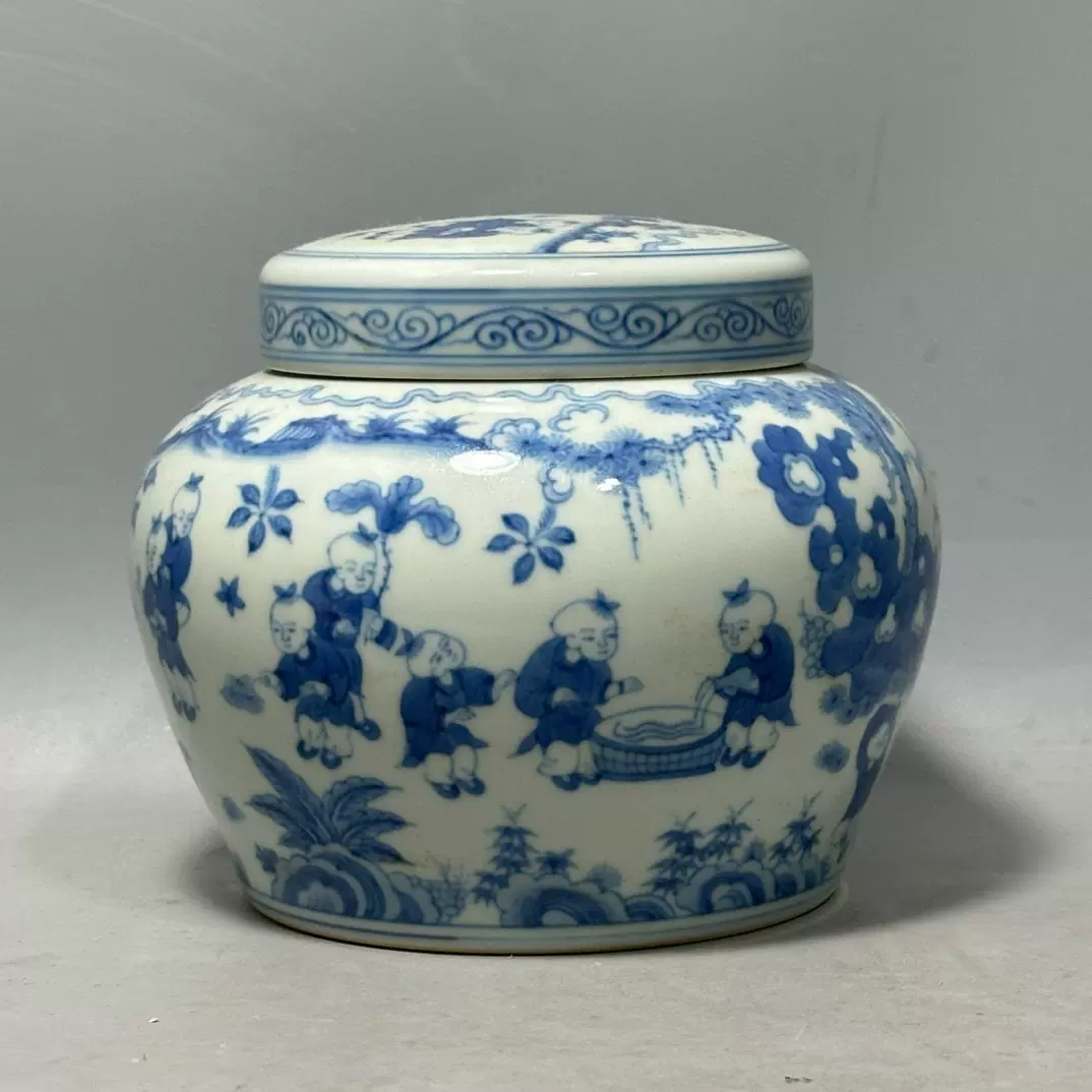 大明成化年製盖罐 古陶瓷黃釉蓋罐暗刻海濤龍紋款大明成化年製- Collect.tw