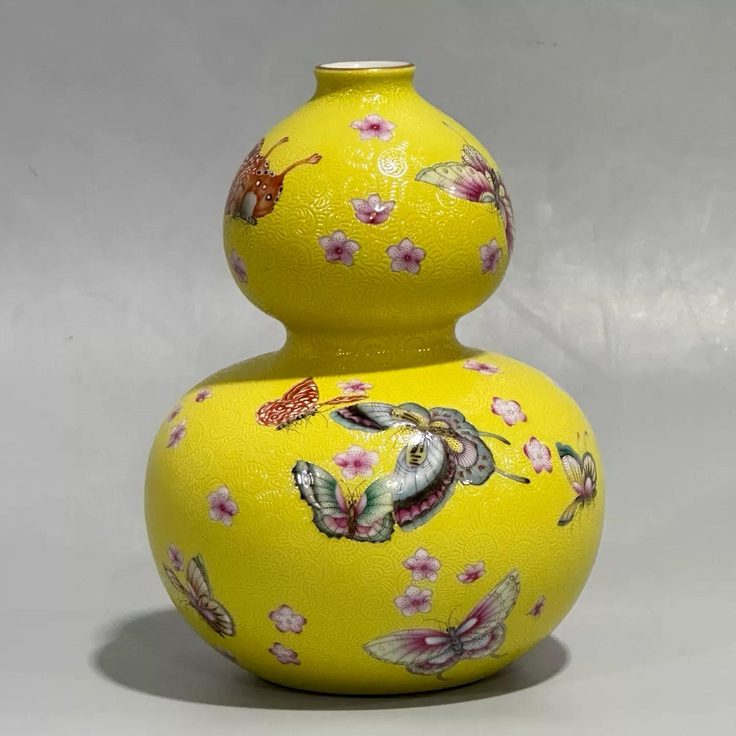 骨董収蔵・明・宣德年製款・青花黄釉龍紋梅瓶』・収蔵品・貴重物品・古