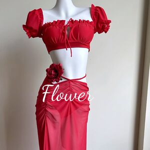 [Rose Manor] New red ins, white pure desire sexy bikini split hot spring vacation swimsuit