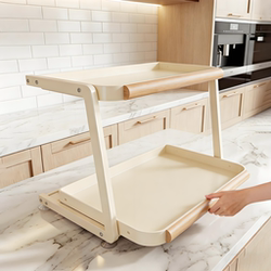 Kitchen Condiment Storage Rack, Pull-Out Condiment Rack on the Countertop, Multi-Layer Storage Rack for Oil, Salt, Sauce, and Vinegar