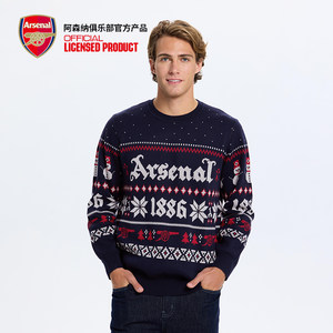 arsenal Arsenal flagship store official authentic autumn and winter warm round neck retro Christmas sweater