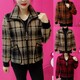 New winter gold mink thickened warm coat fashionable plaid short all-in-one velvet top for middle-aged and elderly mothers