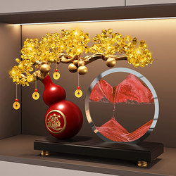 Quicksand Painting Gourd Ornament, Money Tree, High-End Living Room Entrance, Wine Cabinet, Light Luxury Decoration, Housewarming Gift, Opening Gift
