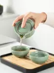 ly uống trà Cốc nhanh di động, một bình và hai cốc, ấm trà kung fu đơn giản, tách trà, bộ trà du lịch đơn lò nung Ru chén uống trà