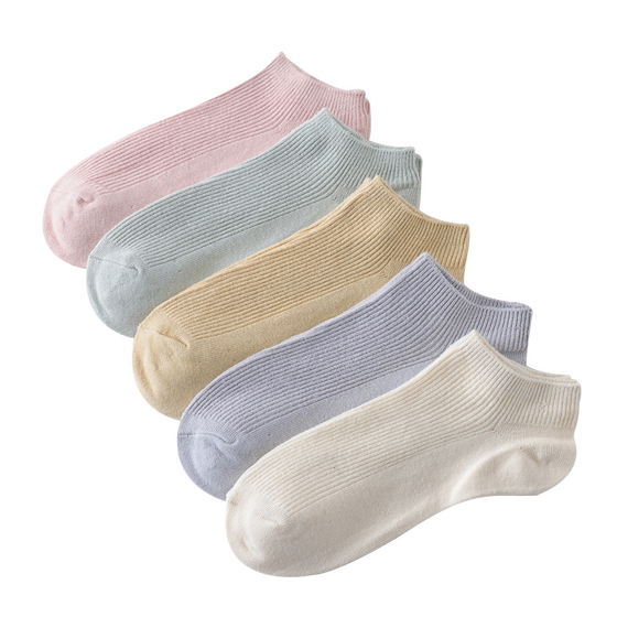 
Socks for women's short socks spring and summer thin Zhuji double needle comfortable black white gray summer versatile candy color socks pure cotton women