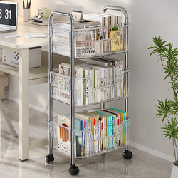 Acrylic Schoolbag Storage Rack, Movable Trolley, Book Storage Rack, Household Multi-Layer Snack and Miscellaneous Storage Rack