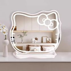 Hellokitty Makeup Mirror Smart Plug-In Led Lighted Mirror Hello Kitty Beauty Mirror Desktop Dressing Table Mirror