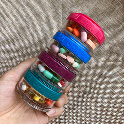 German Twistack Fully Sealed Pill Box, Portable Medicine Powder Box, Travel Snack Nutrient Portable Moisture-Proof Packaging Box