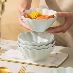 Durable and Easy to Clean Ceramic Household Salad Bowl