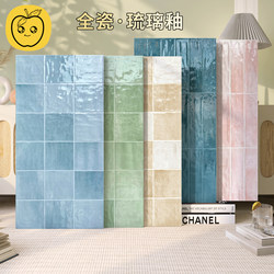 400X800 All-Ceramic Glazed Glossy Checkered Tiles Retro Bathroom Kitchen Wall Tiles Bathroom Guangdong Tiles