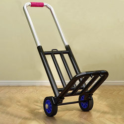 Folding Portable Non-Stainless Steel Four-Wheel Swivel Wheel Shopping Cart Grocery Cart Luggage Trolley Handcart Small Pull Cart