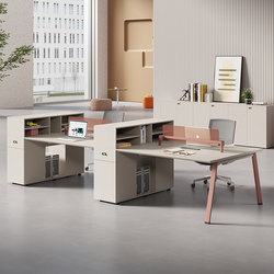 Staff Desk Office Desk and Chair Combination Simple Modern Office Screen Computer Desk Staff Station Six-Seat Deck