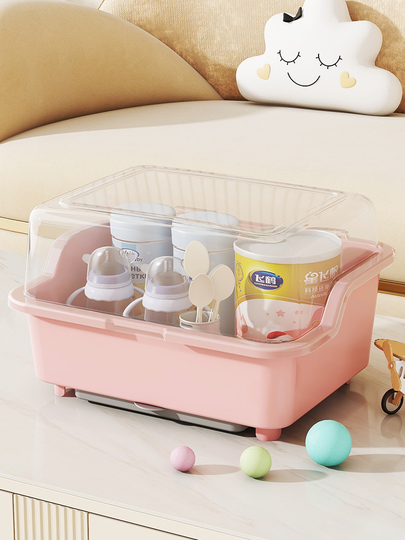 Générique Boîte De Rangement pour Biberon | Egouttoir Biberon Bebe avec Couvercle | Rangement Stockage avec Bac À Eau Amovible | Boîte De Rangement De Bouteilles | avec Bac D'égouttage Amovible