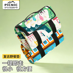 
Retro ethnic thickened picnic mat moisture-proof mat outdoor portable camping picnic waterproof tent floor mat spring outing mat
