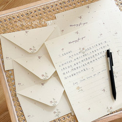 Retro Floral Letter Paper Envelope ins Literary Birthday Greeting Card Letterhead Kraft Paper Romantic Handwritten Love Letter Letterhead Paper