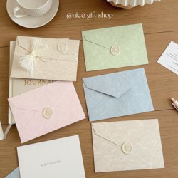 Gradient Color Sheepskin Texture Letterhead Ins Haze Style Handwritten Love Letter Card Envelope Set Romantic Invitation Letter