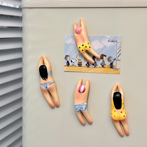
Lovely days, personalized and creative swimming boy and girl refrigerator magnets, cartoon European style funny 3D three-dimensional magnetic stickers