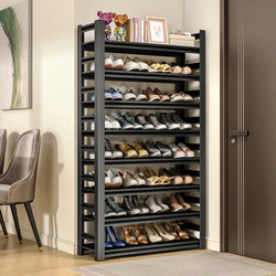 Household Steel Shoe Rack, Floor-Standing Multi-Layer Storage Rack, Wrought Iron Simple Storage Rack, Entryway Shoe Cabinet Behind the Door