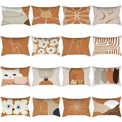 Nordic Minimalist Abstract Geometric Pillow Floral Lumbar Pillowcase Homestay Cat Rectangular Cushion