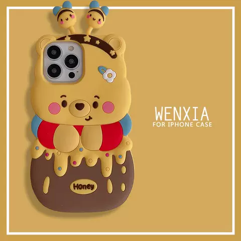 Cartoon Winnie The Pooh Covers Soft Cute Girls Phone Cases Covers  iPhone 15, iPhone 14, iPhone 13, iPhone 12, iPhone 11
