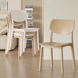 Plastic Dining Chair, Nordic Style Home Dining Table Chair, Modern Minimalist Backrest, Front Desk Restaurant Commercial Use, Stackable Stool
