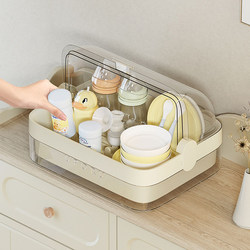 Baby Bottle Storage Box Dustproof Drain Rack Baby Special Food Supplement Tool Storage Box Baby Tableware Bowl and Chopsticks Storage Cabinet