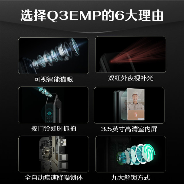 Deschmann smart door lock Q3EM password lock fingerprint lock fully ...