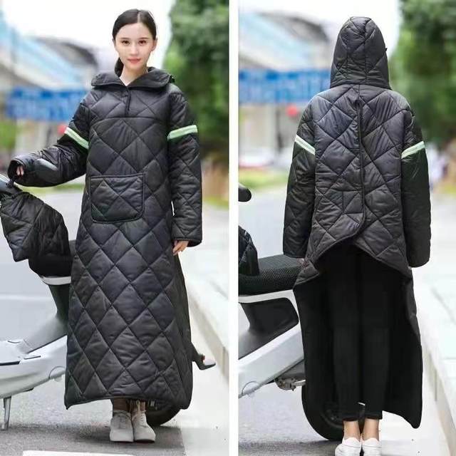 Electric vehicle windproof jacket for men and women, thickened, warm and velvet, winter cold-proof and waterproof cap, battery motorcycle windproof jacket