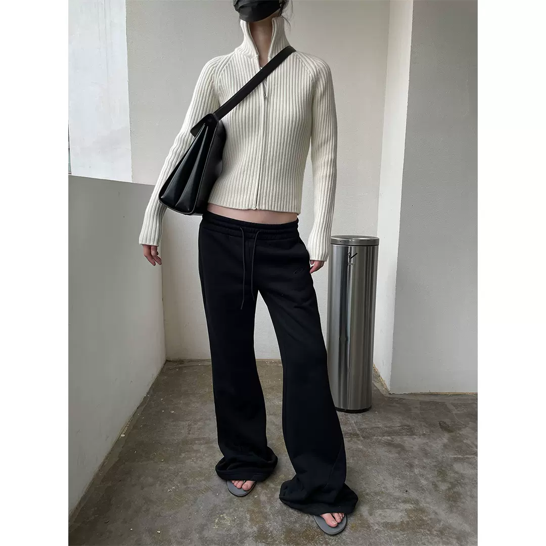 FaxCopyExpress 喇叭加绒运动裤Fleece-lined Flared Sweatpants-Taobao