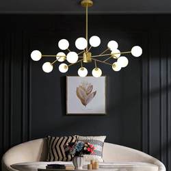 Living room chandelier modern simple atmosphere Nordic magic bean branches dust-proof net red tree branches dining room bedroom lamps