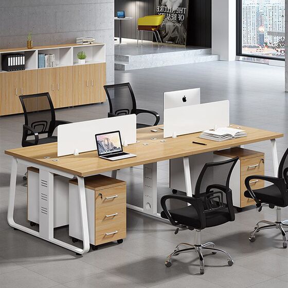 
Nanchang office furniture simple staff desk and chair combination 4-person employee 6-person office screen card space